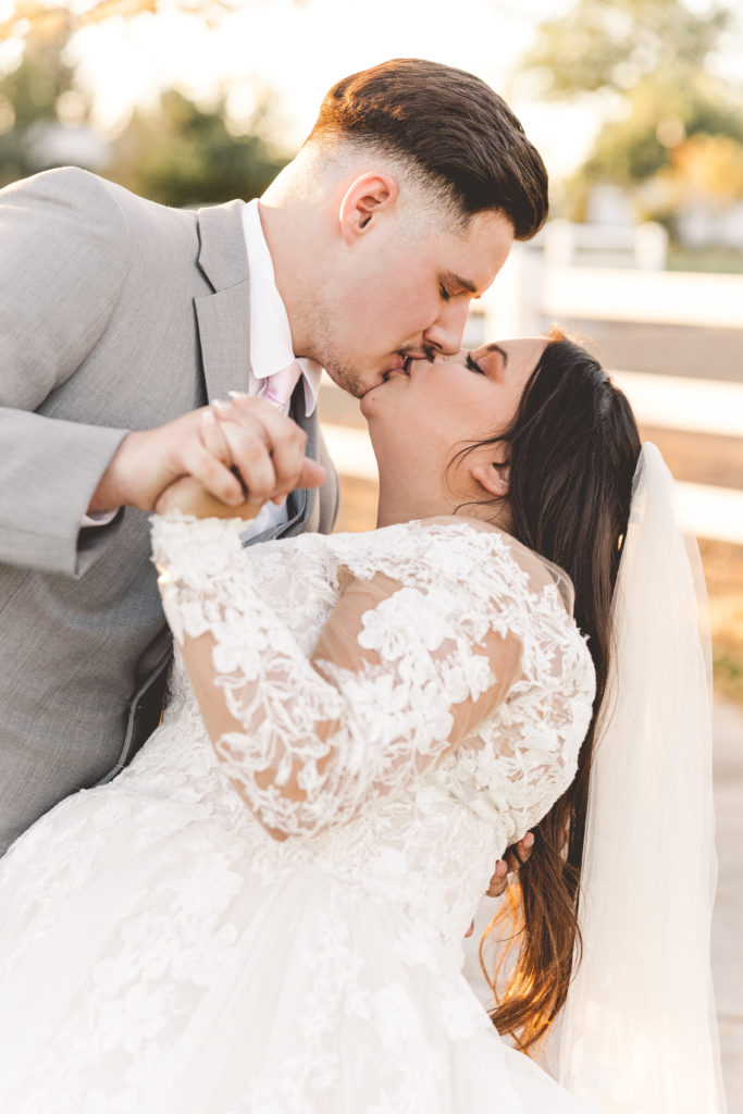 Elegant wedding photography, dipping pose, timeless wedding photography