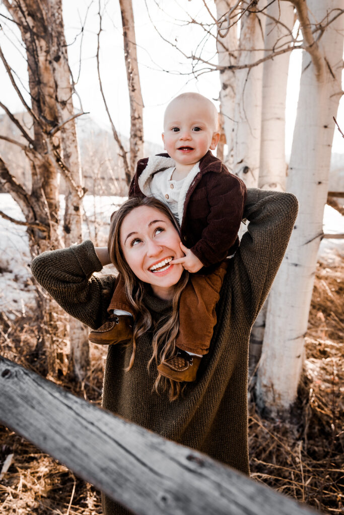 Mother and son photography Idaho