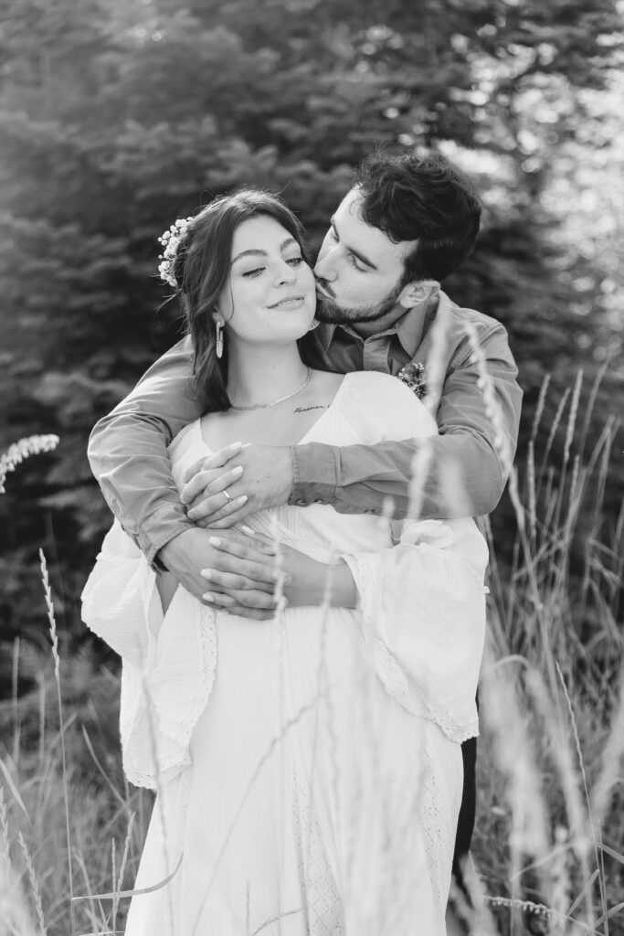 black and white bridal portraits