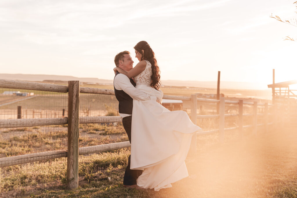 golden hour wedding portraits northern idaho