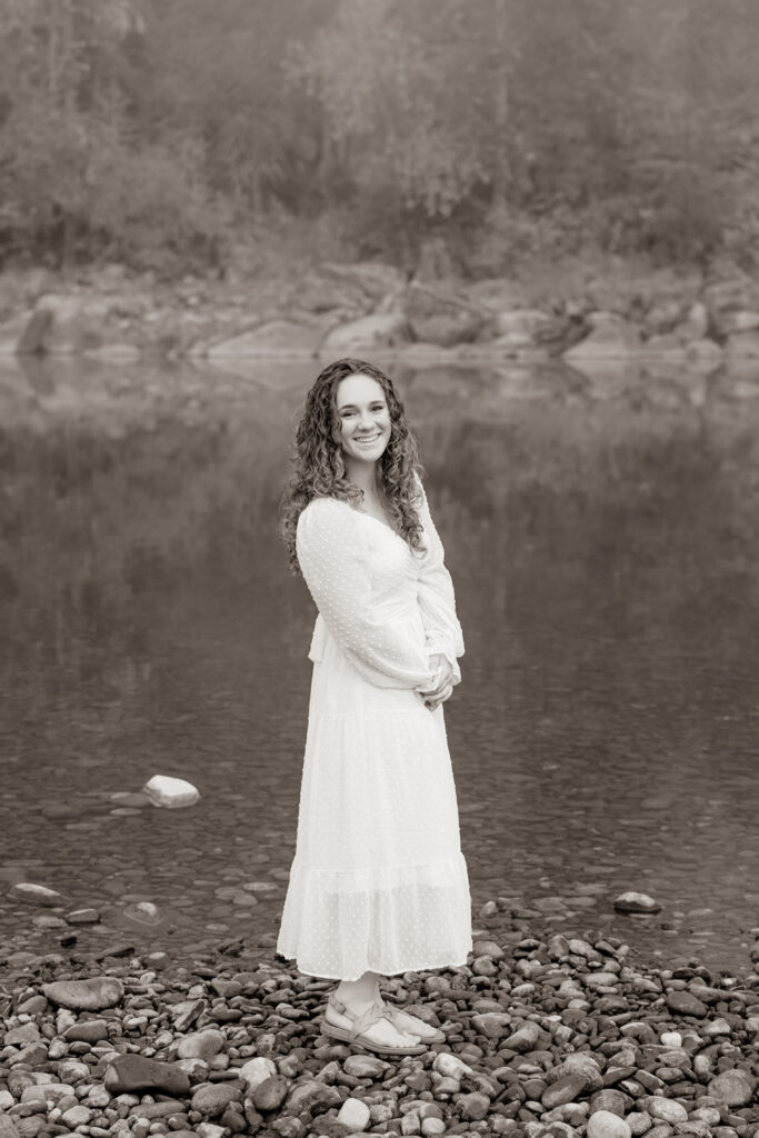 Beautiful portrait locations in Idaho, black and white portrait photography